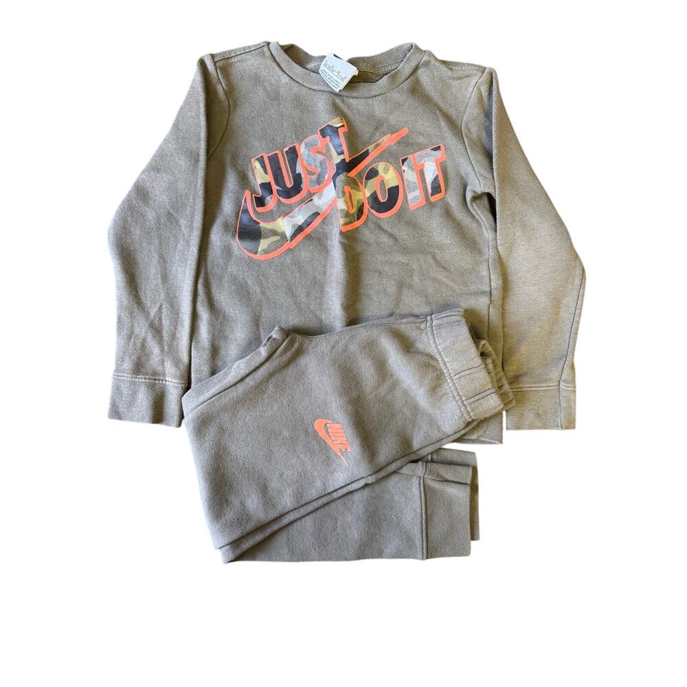 nike kids camo just do it green and orange set boys 6
